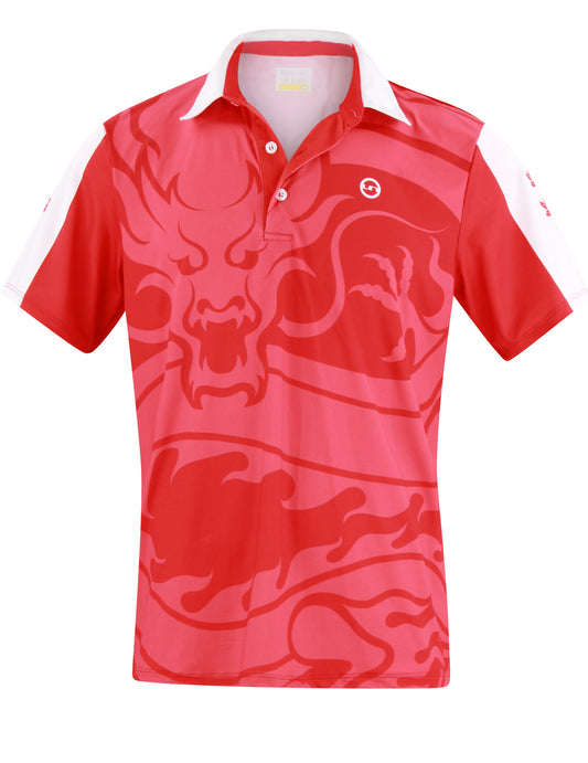 Red Dragon Button Polo shirts