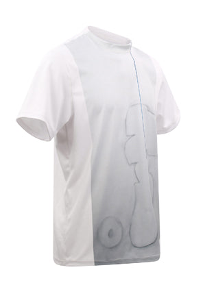 Abstract Cloud Blue Line-Relaxed T-Shirts