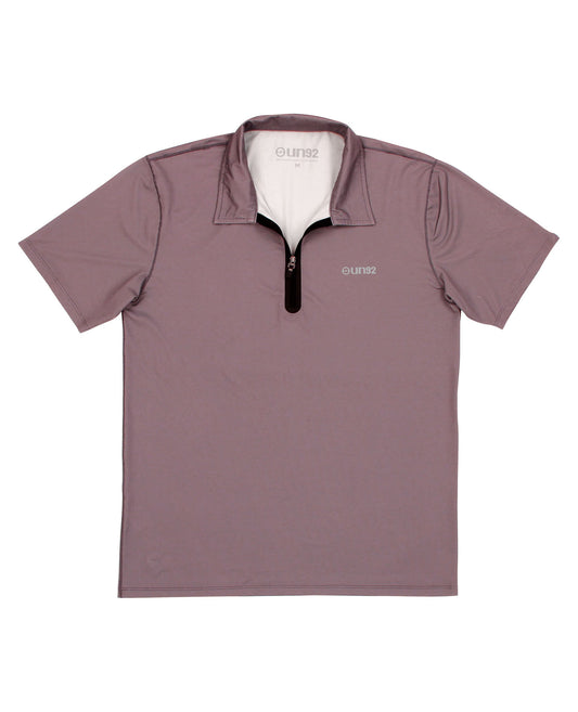 UN92 Signature Short-Sleeve  Zip Polo Shirt with Logo